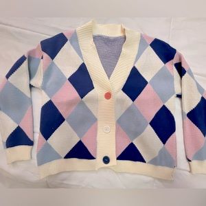 Fun colored thick cardigan